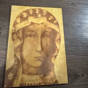 Vintage Religious Art Print in Gold and Brown